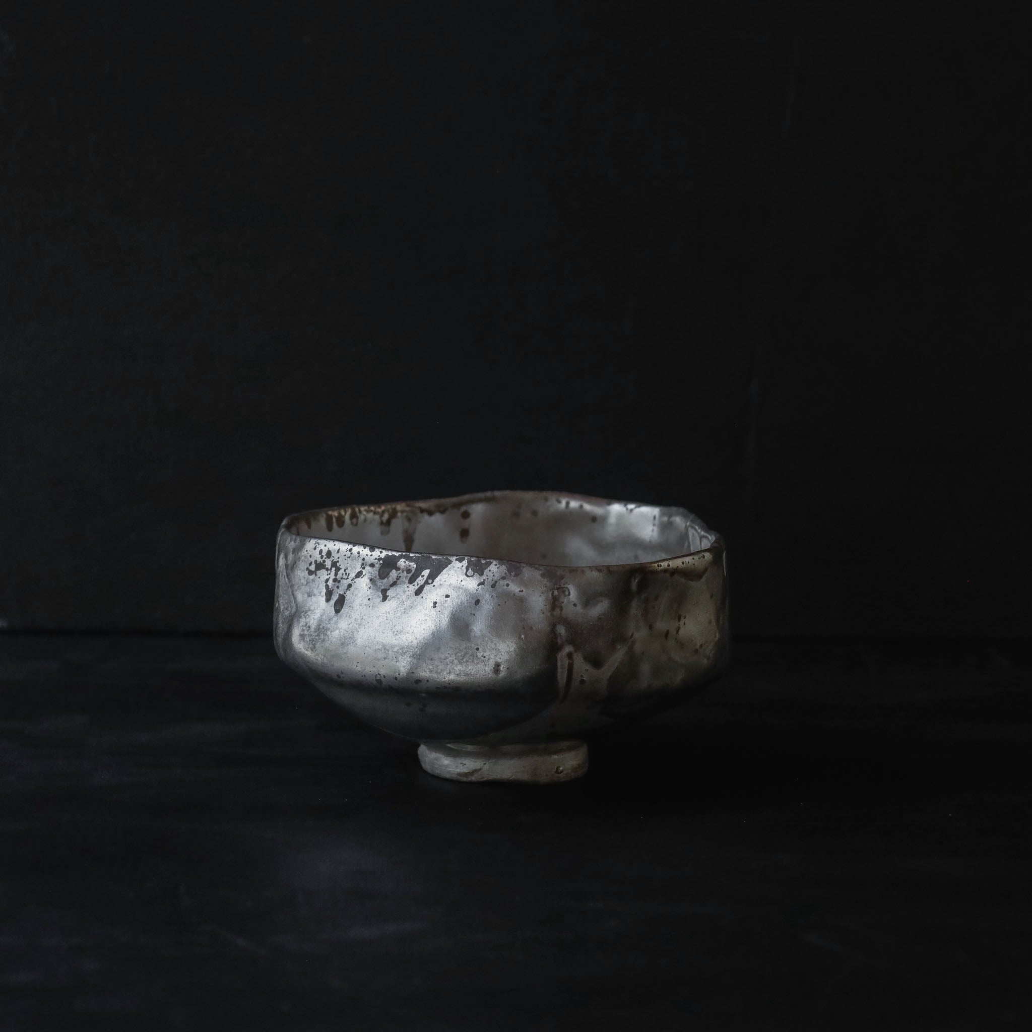 Yuko Ikeda: Silver & Platinum Glaze Tea Bowl (Medium)
