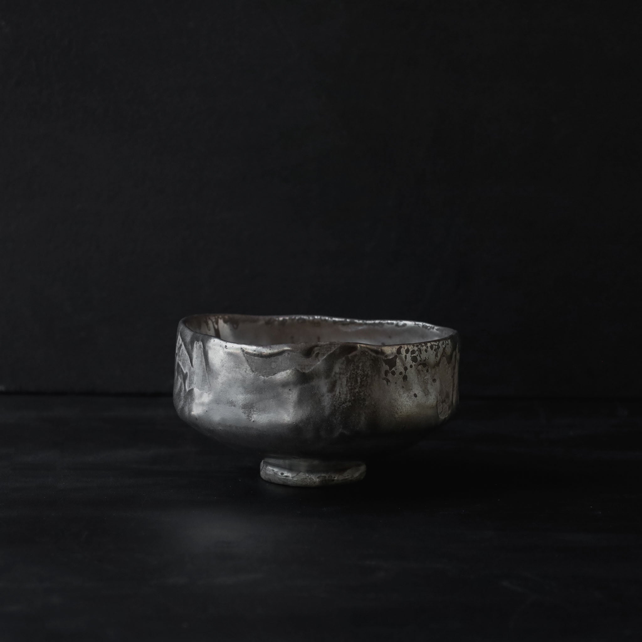 Yuko Ikeda: Silver & Platinum Glaze Tea Bowl (Medium)