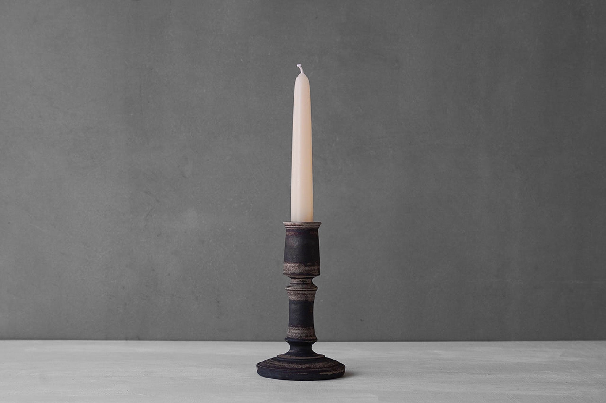 Tatsuya Hattori Rust Silver Glaze Candlestick