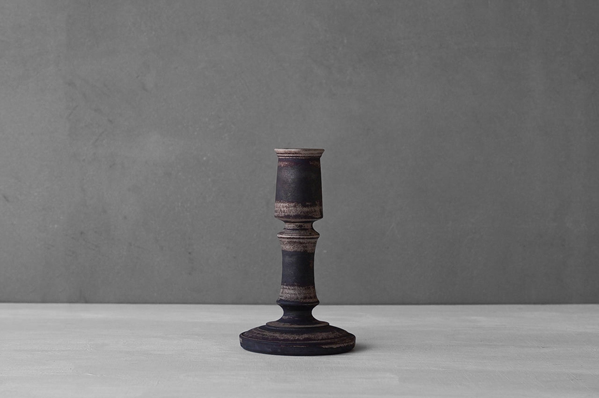 Tatsuya Hattori Rust Silver Glaze Candlestick