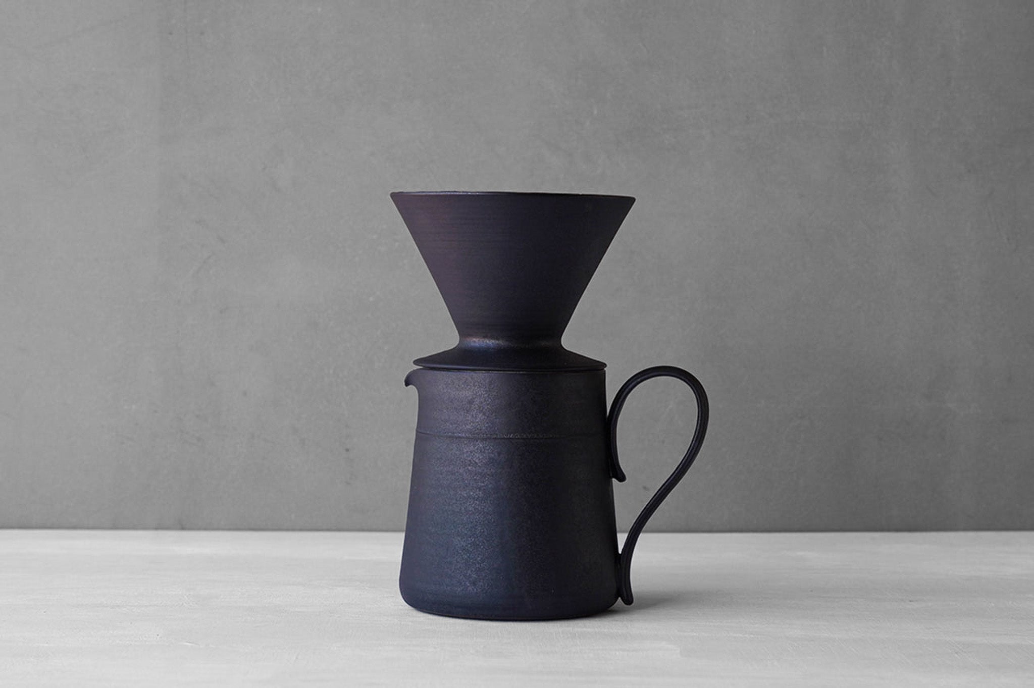 Tatsuya Hattori Black Silver Glaze Coffee Dripper