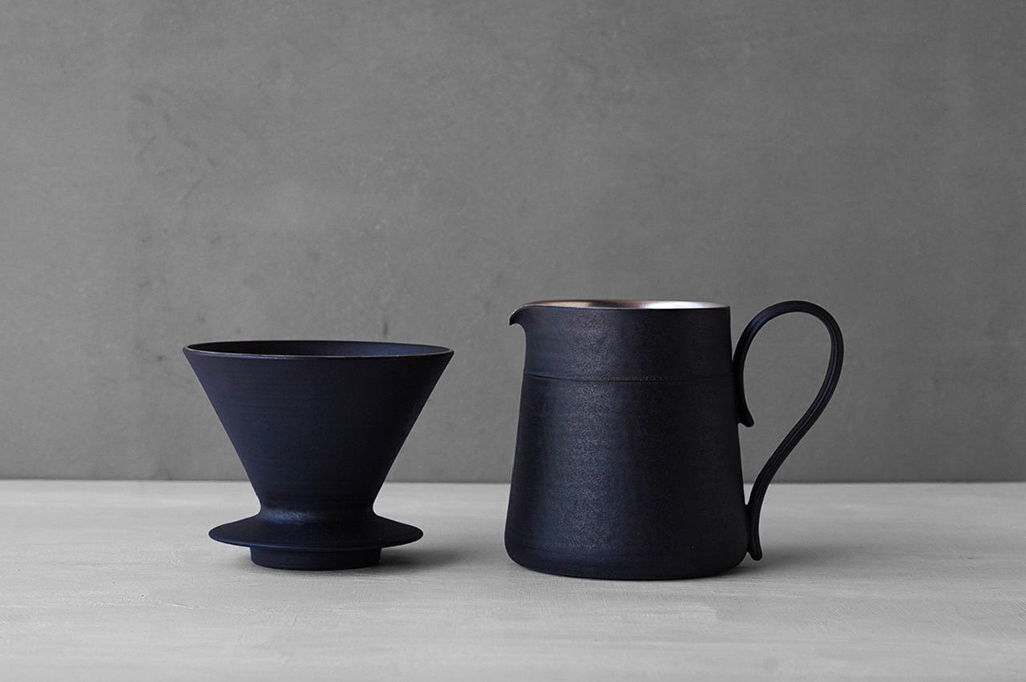 Tatsuya Hattori Black Silver Glaze Coffee Dripper