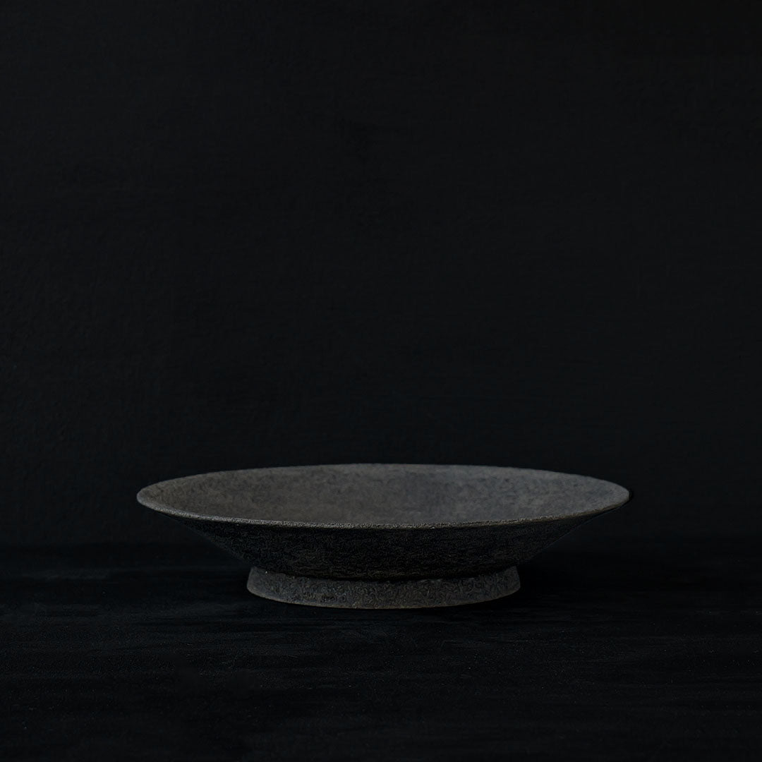 藤本健 錆漆 ７寸深皿 黒