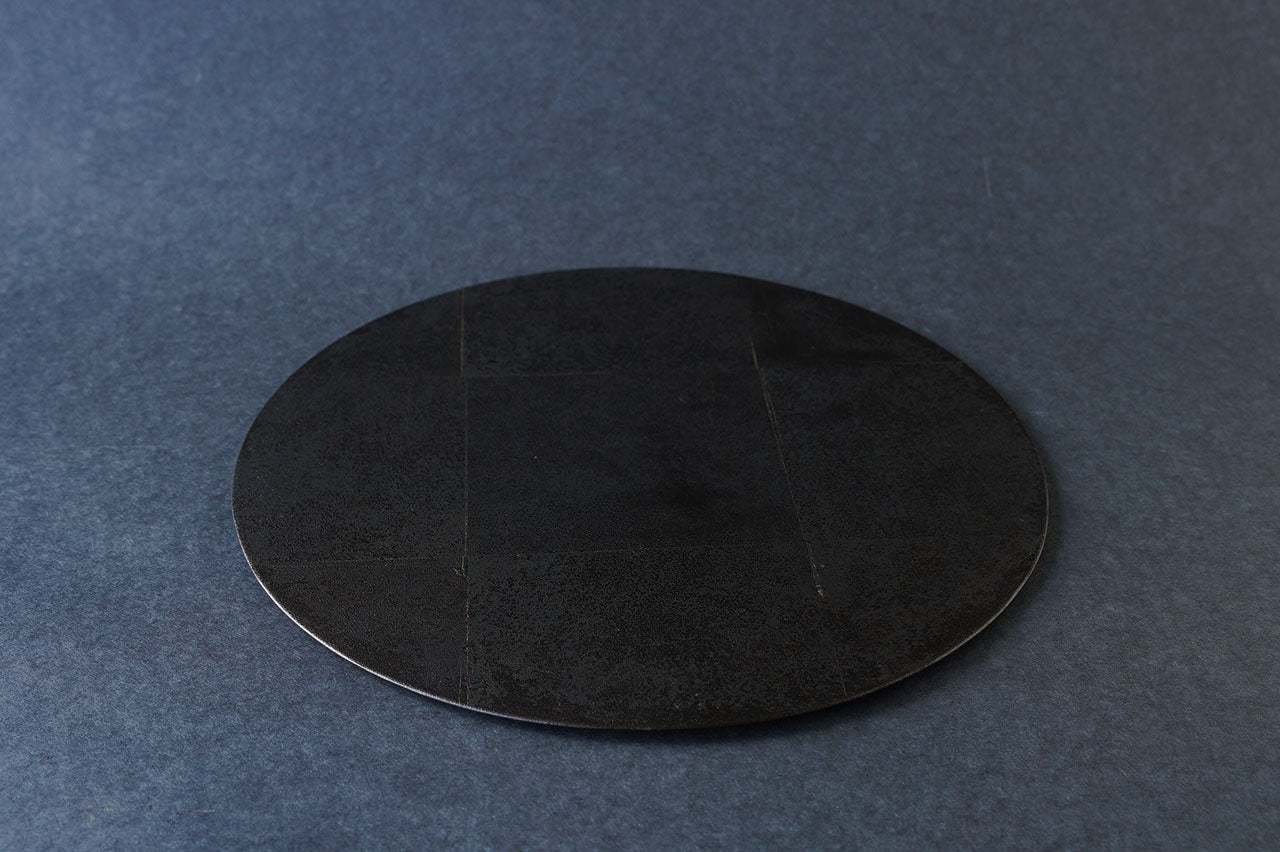 赤木明登 圓形折敷平盤/古銀 C